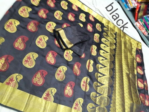 Chanderi Banarasi Art Silk Mango Meena Saree