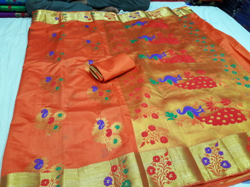 Paithani Flower Butta Art Silk Sarees