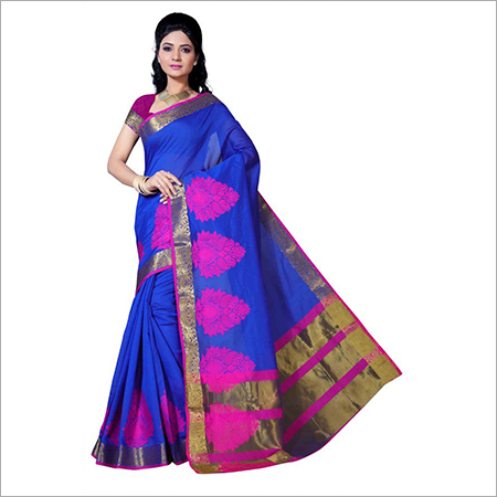 Kanchipuram Polycotton Skirt Butta Chitpallu Saree