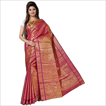 Kanchipuram Brocket Umbrella Meena Sarees