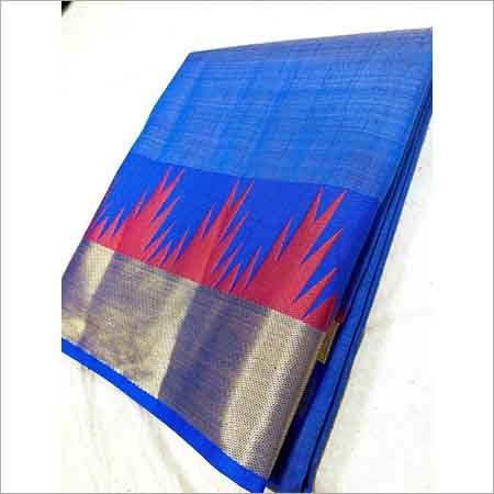 Tussar Meena Temple Border Chitpallu Sarees